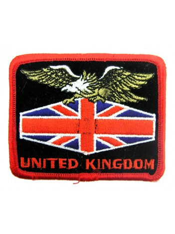 UK EAGLE FLAG BIKER RAIDER EMBROIDERED PATCH #04